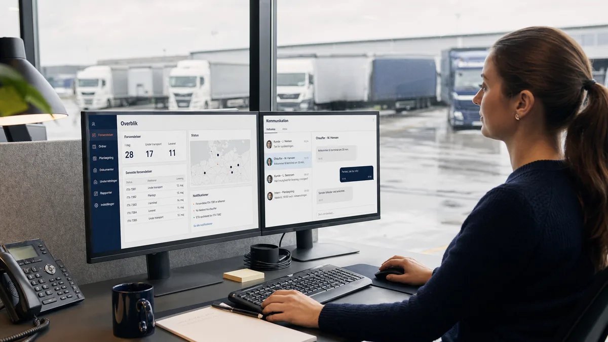 Dansk logistikkoordinator modtager struktureret status via AI-kundeservice