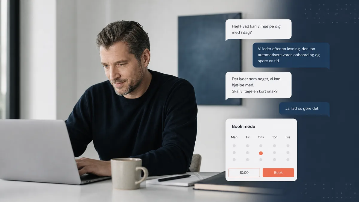 Chatbot kvalificerer et dansk B2B-lead og opretter møde