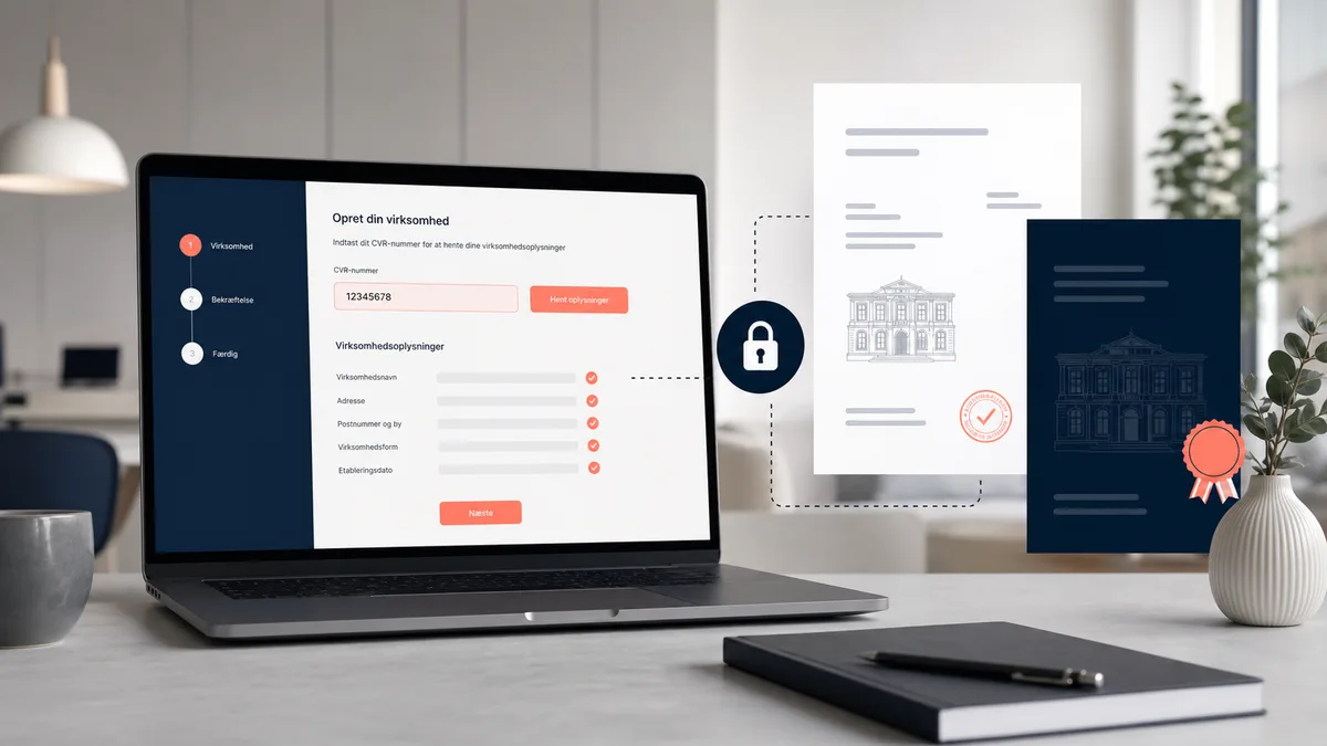 CVR API udfylder danske virksomhedsdata i en SaaS onboarding