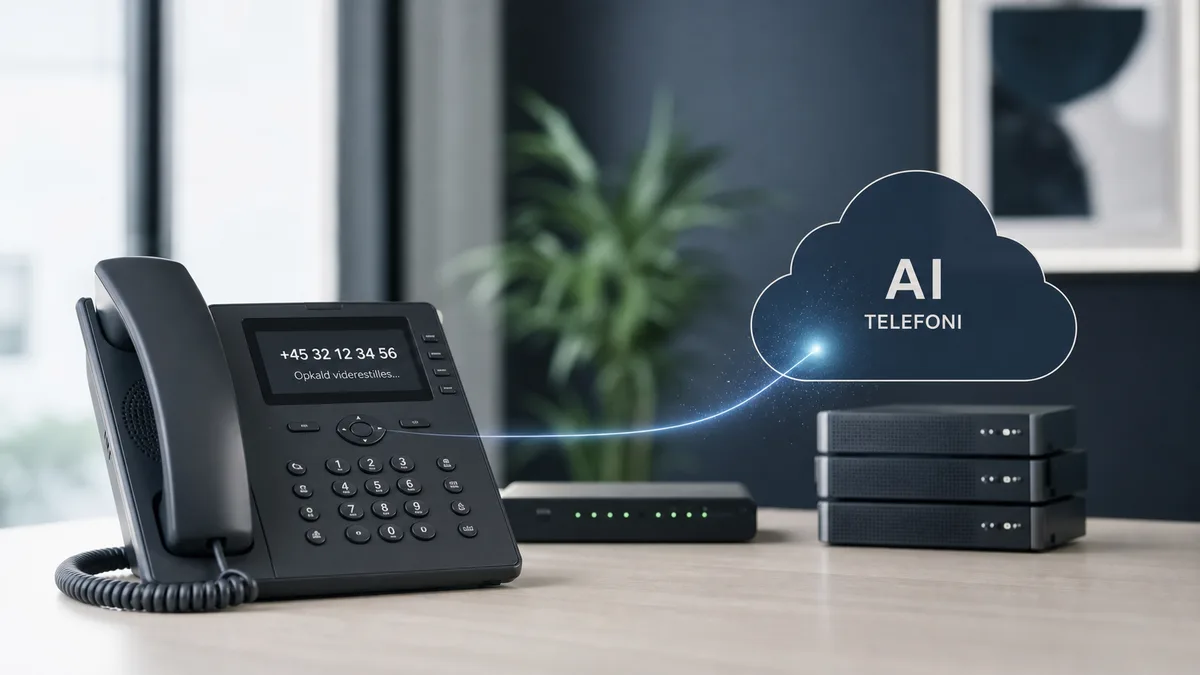 Dansk virksomhedsnummer forbindes sikkert til en AI-telefonagent