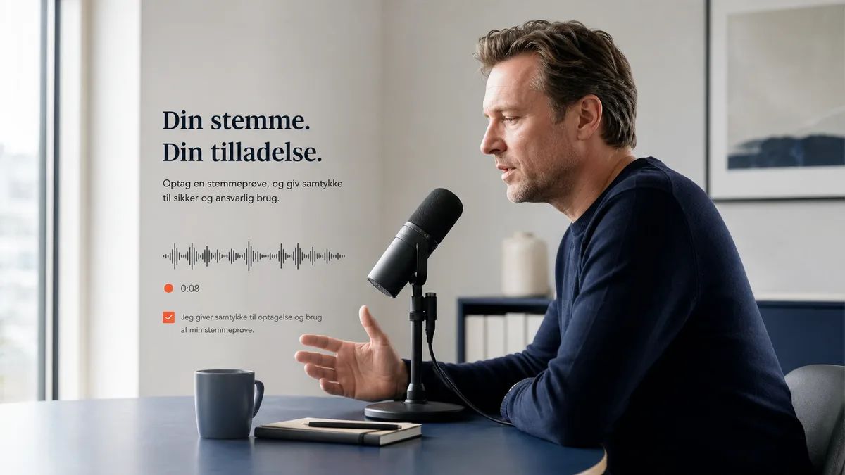 Dansk virksomhedsejer optager sin stemme til en AI-telefonagent