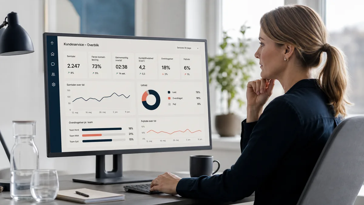 Dansk SaaS dashboard måler AI-kundeservice med ærlige KPIer