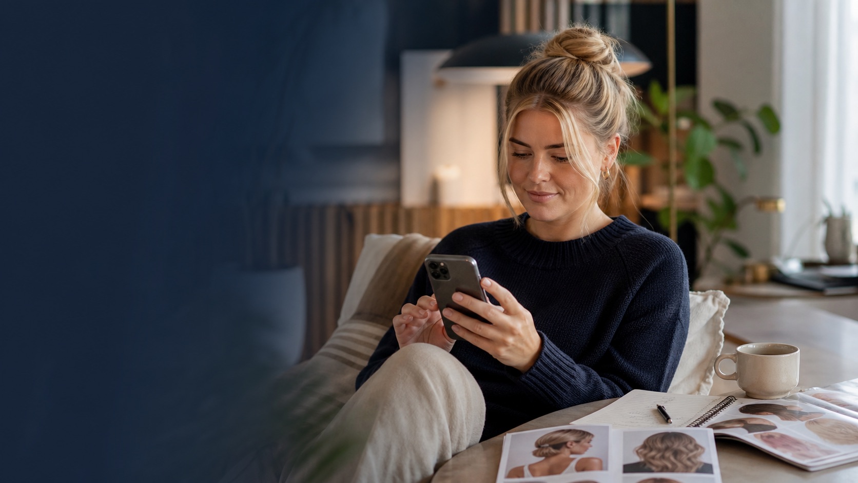 Kunde vælger behandling og indsender et ønsket tidspunkt fra sin mobiltelefon